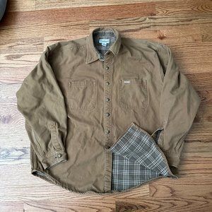 Vintage Carhartt Snap Button Up Cotton Demin Flannel Jacket Size XL